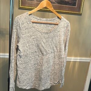 LOFT Gray Long Sleeve Relaxed Sweatshirt